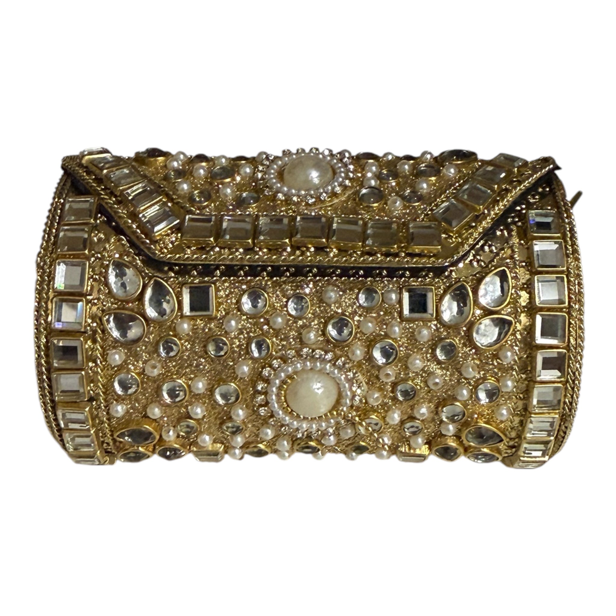 The Dilruba — Pearl & Crystal Barrel Clutch