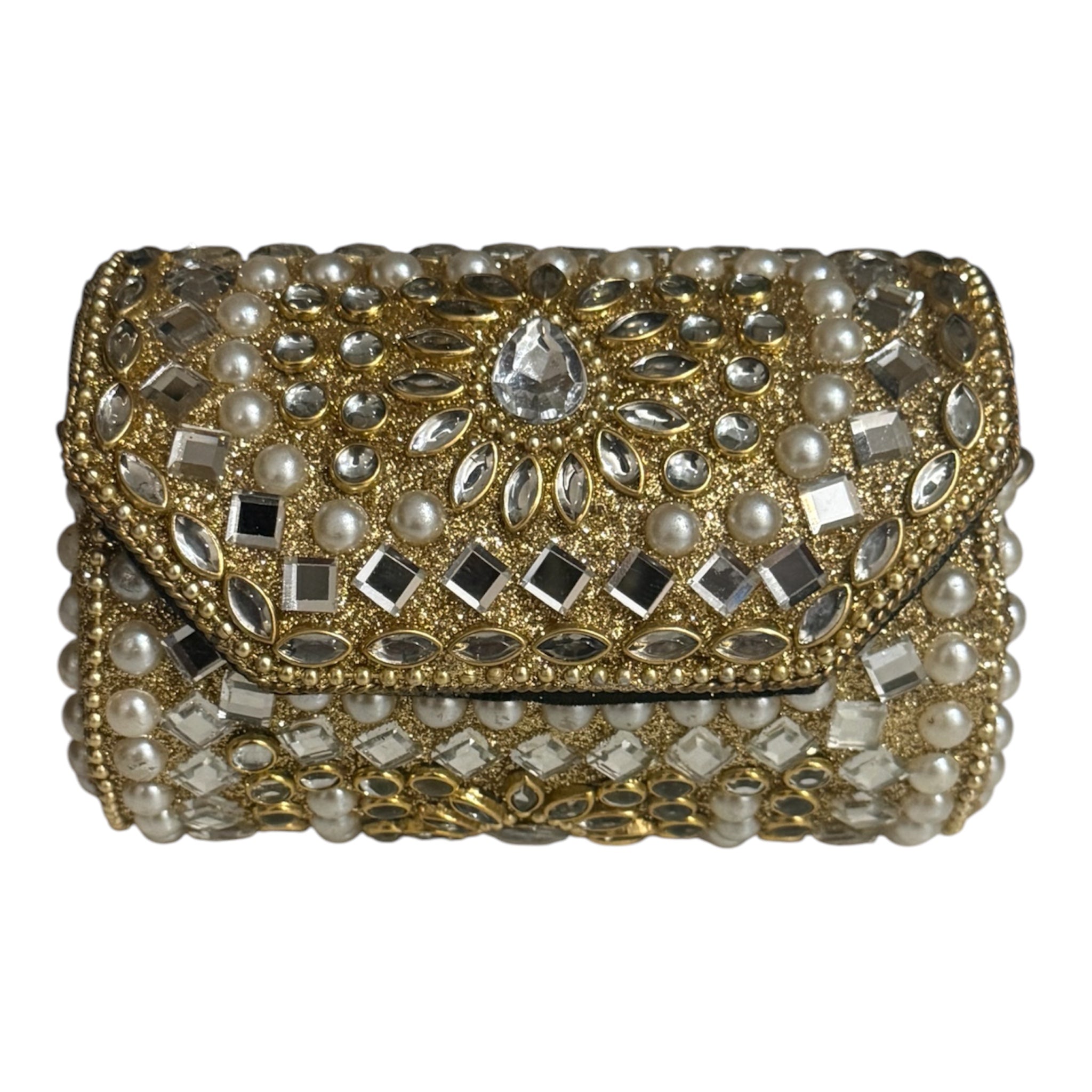 The Noor — Pearl & Mirror Box Clutch