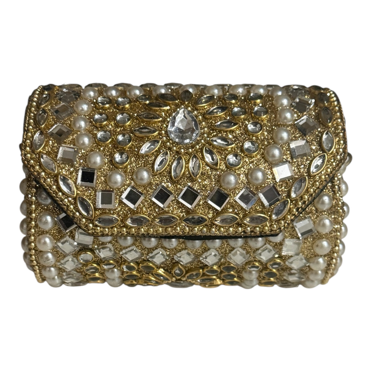 The Noor — Pearl & Mirror Box Clutch